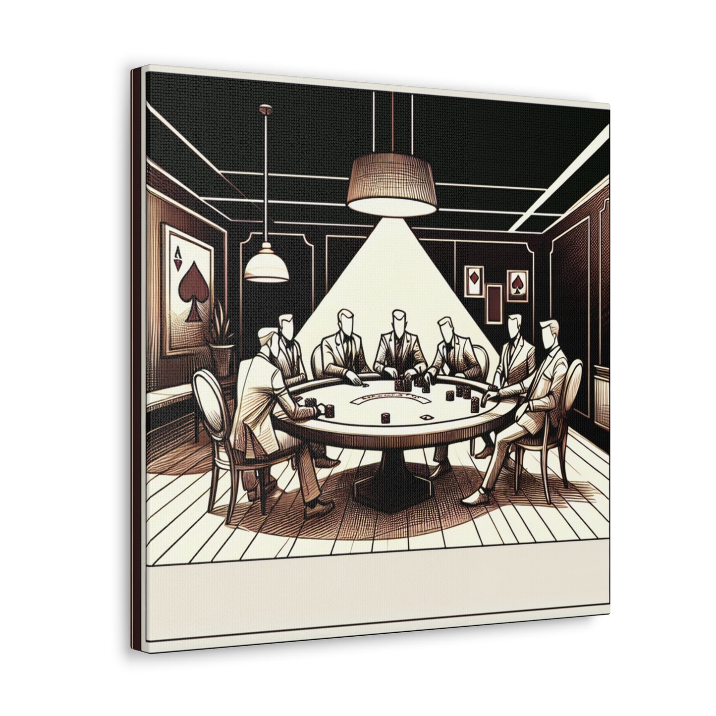 Sleek Serenity: Poker Table - Canvas