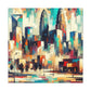 "Cityscape Symphony: Charlotte Rhapsody" - Canvas