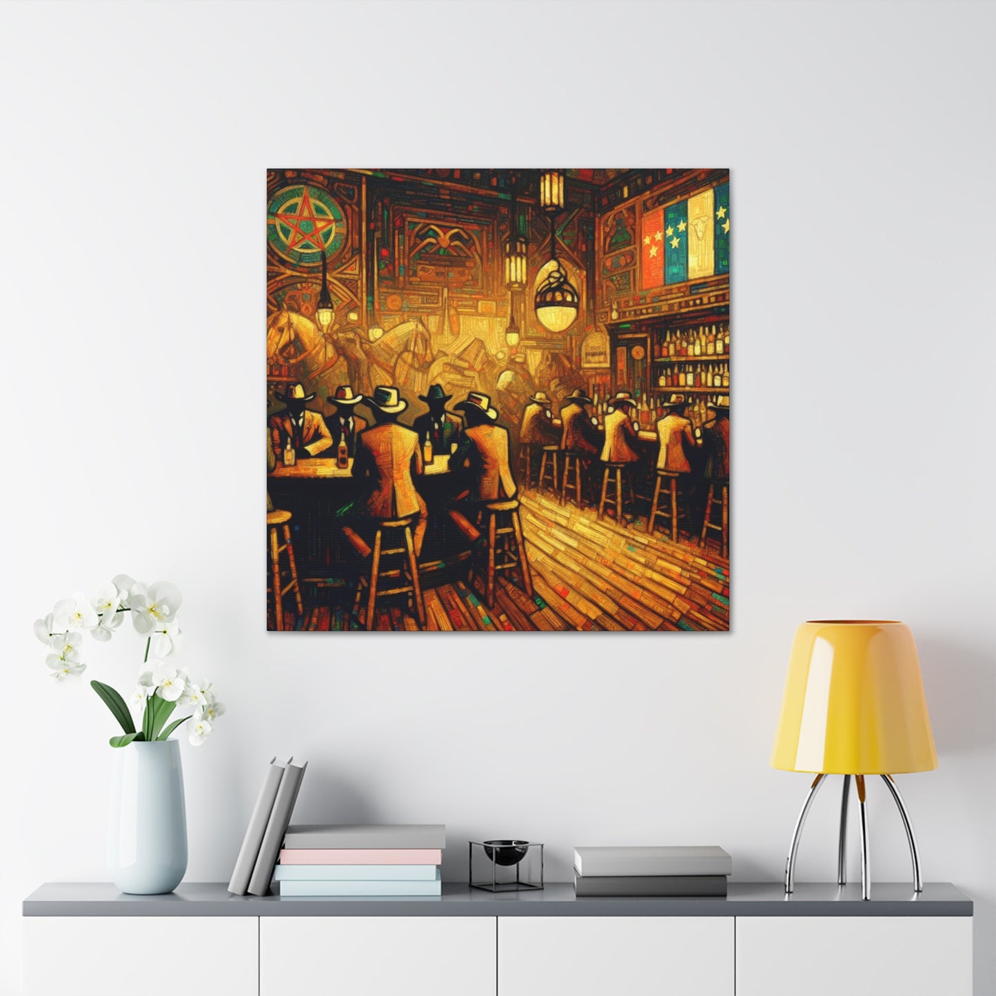 Western Saloon Scene - Canvas