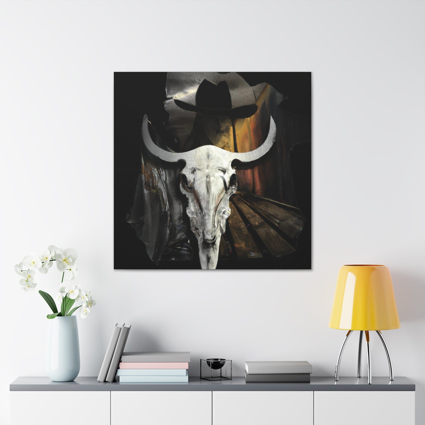 "Cow Skull Lone Survivor" - Canvas