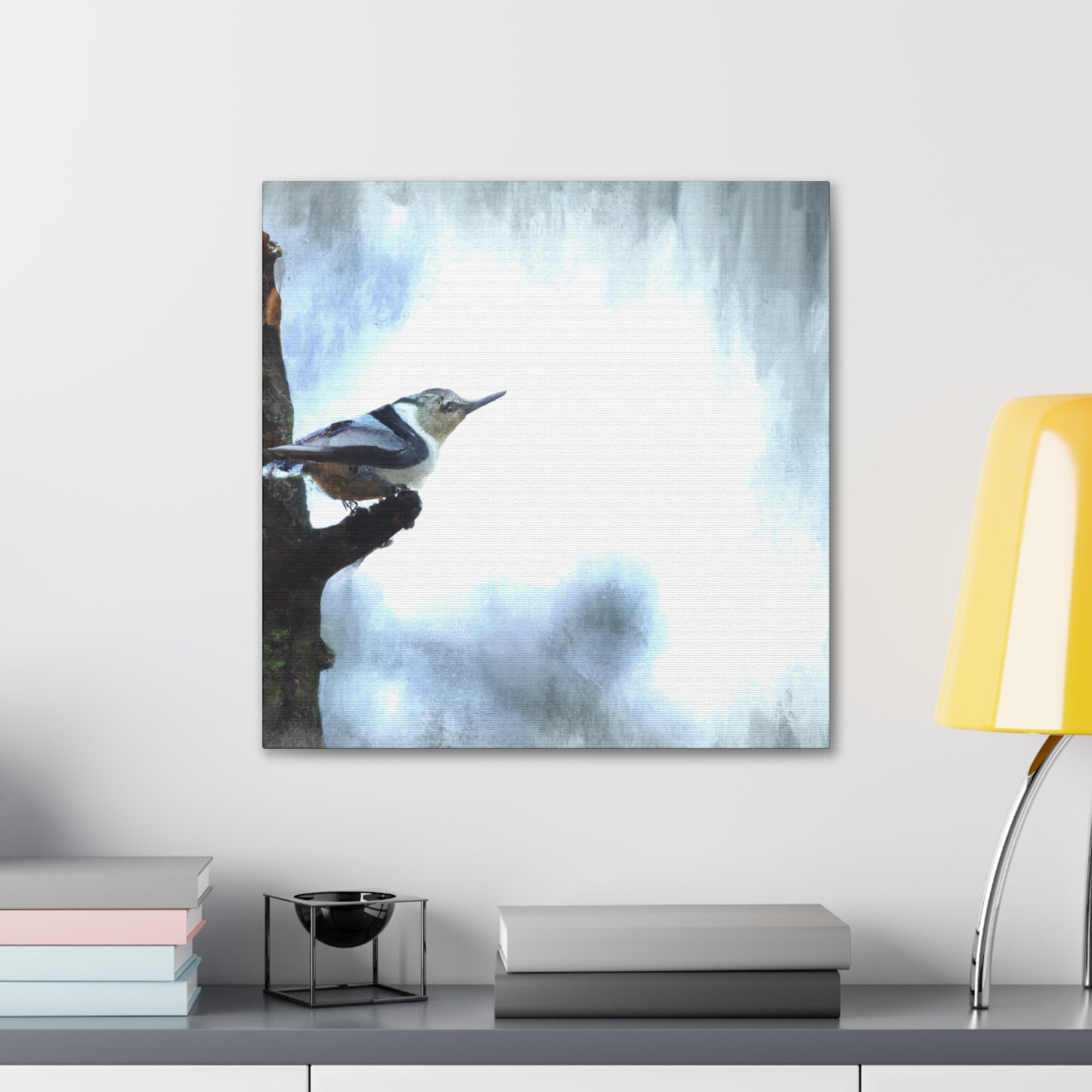 "White-Breasted Nuthatch Bliss" - Canvas