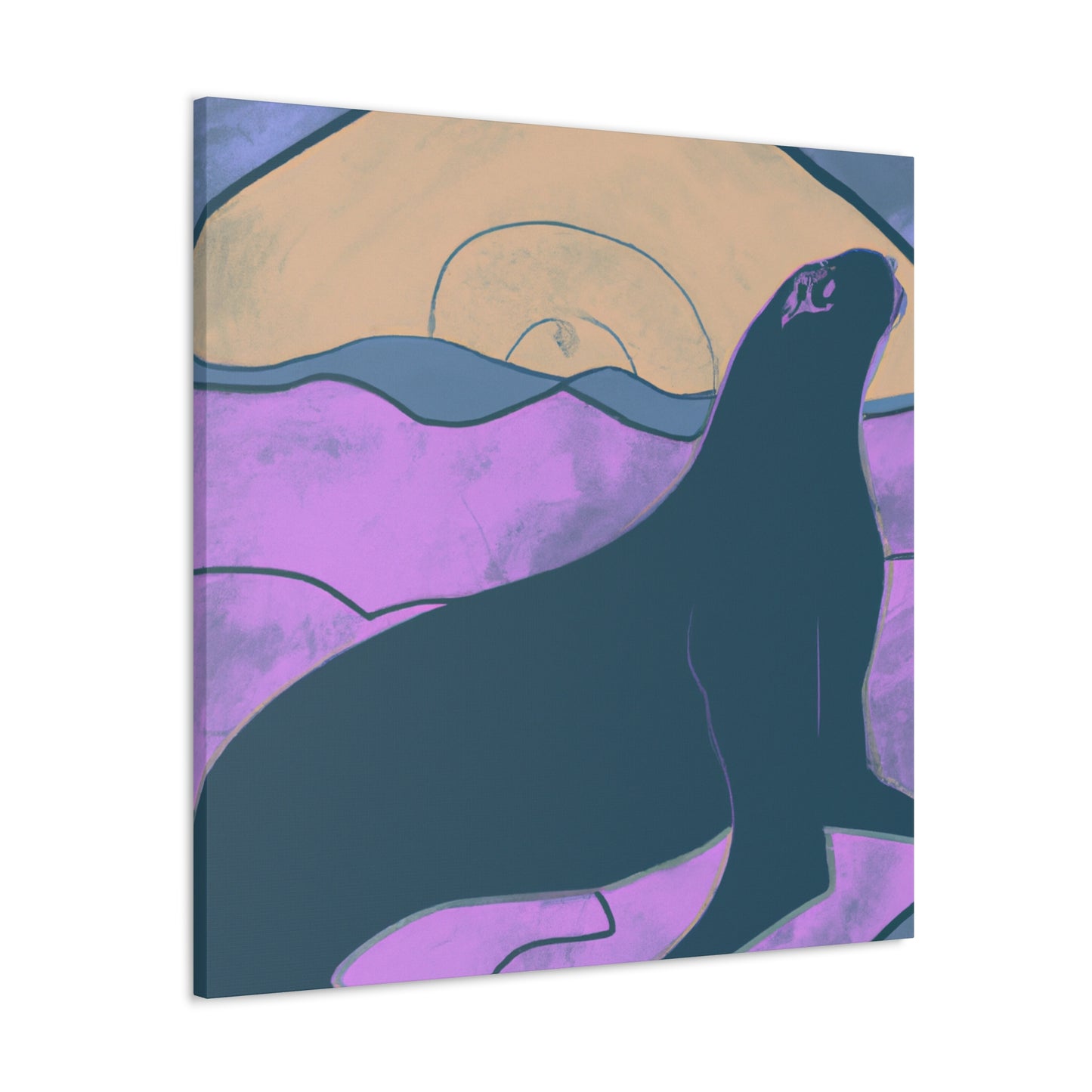 "Seaside Sea Lion Smile" - Canvas