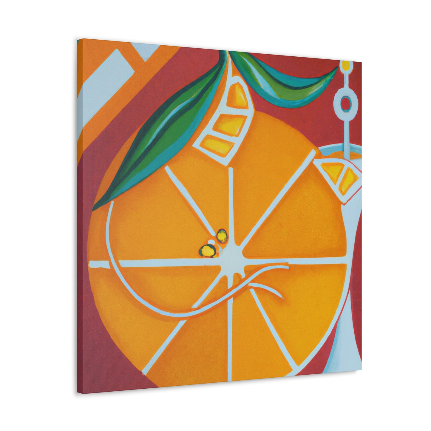 "Orange, Art Deco Glow" - Canvas