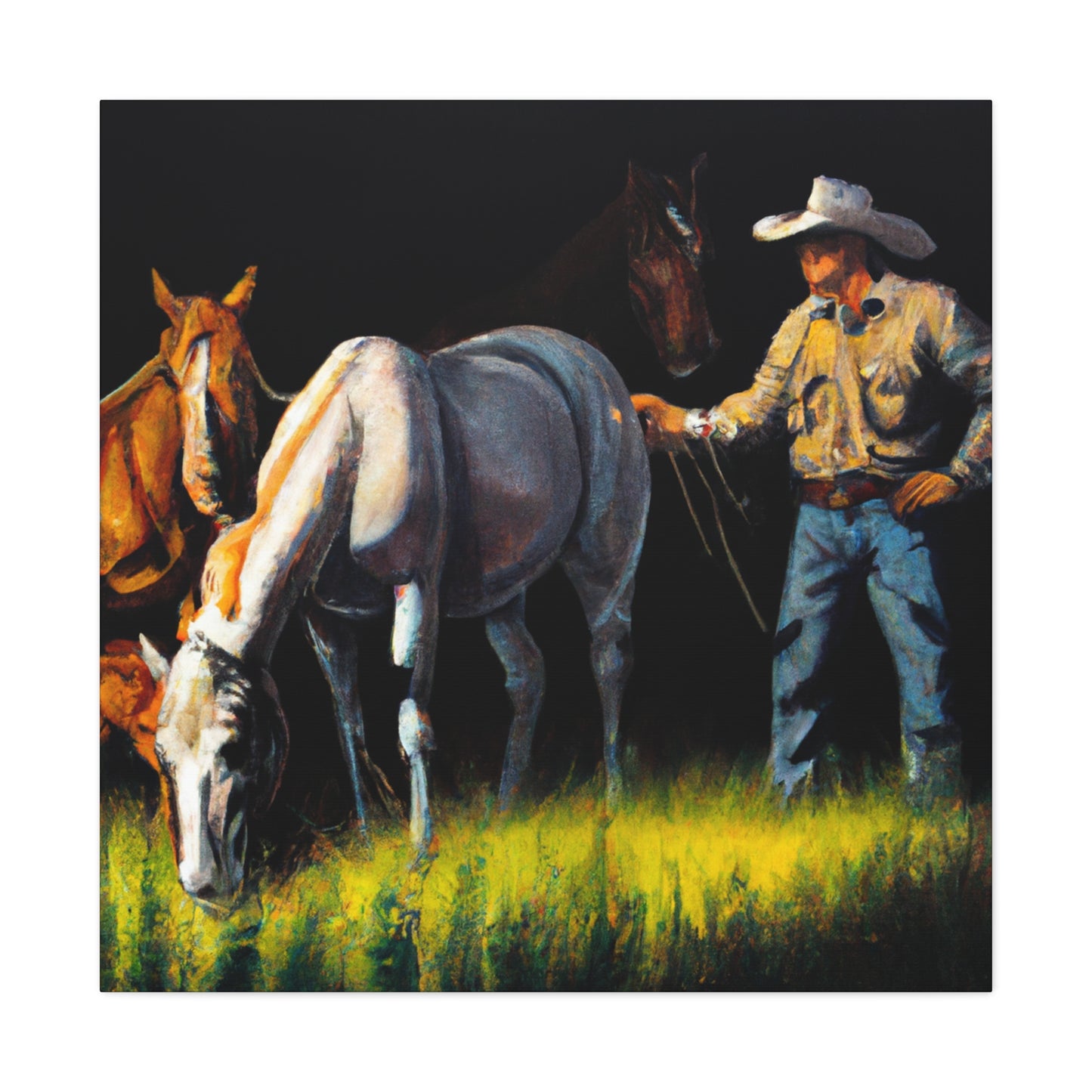 "Horses in Repose" - Canvas