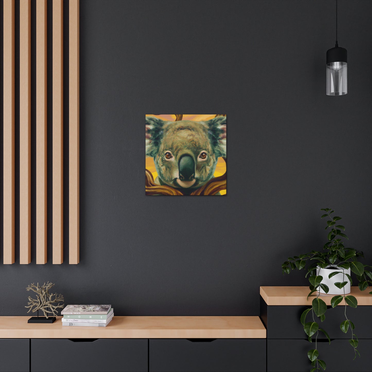 "Koala in Moonlight Glow" - Canvas