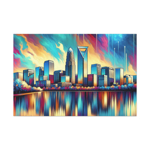 "Charlotte's Vibrant Urban Canvas" - Canvas