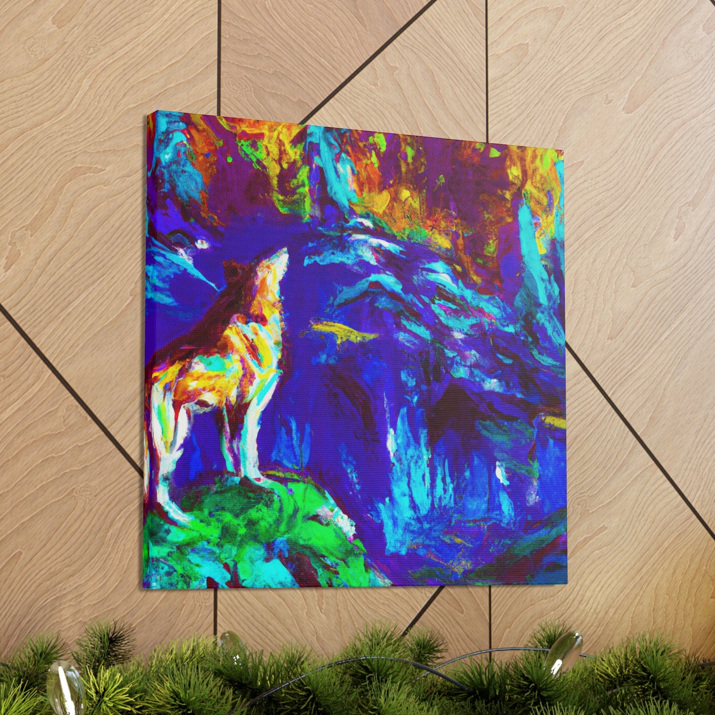 Wolf In Moonlight Glow - Canvas