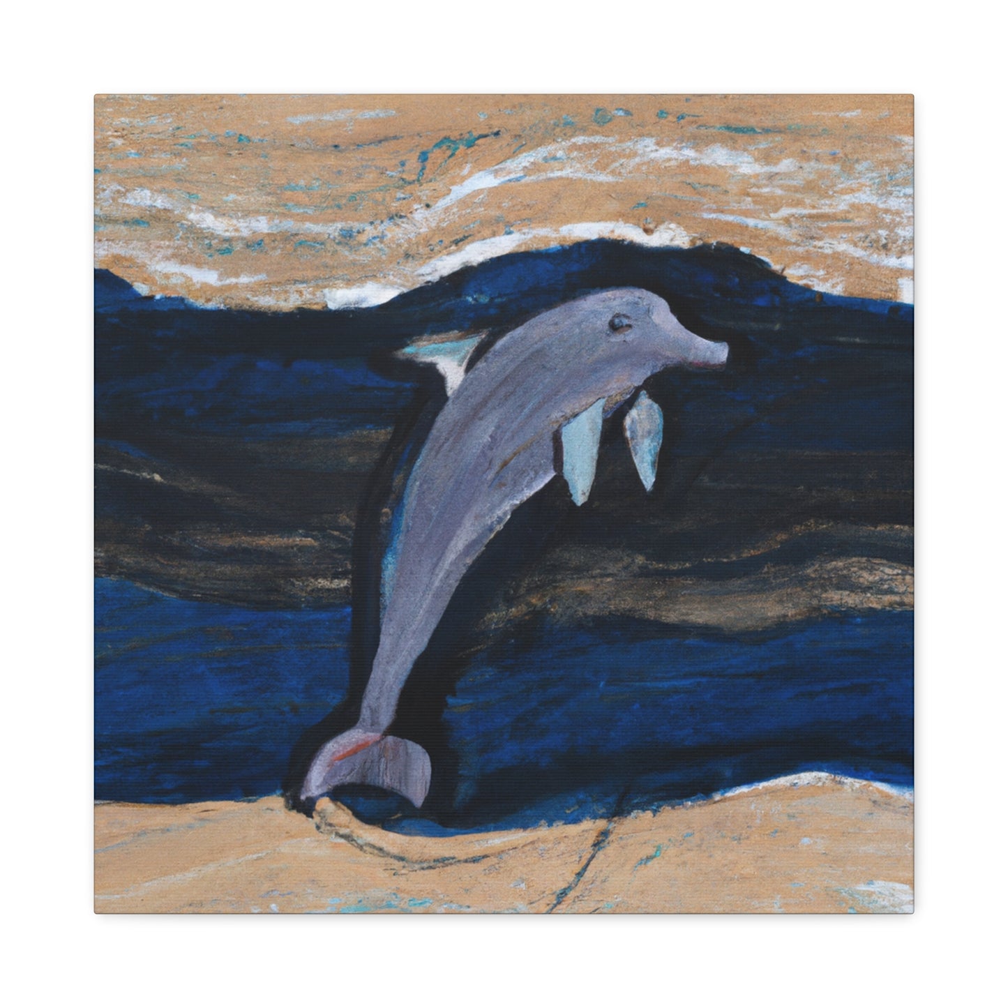 "Dolphins in Simplicity". - Canvas