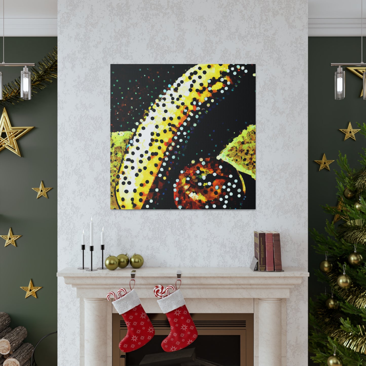 "Bananas in Pointillism" - Canvas