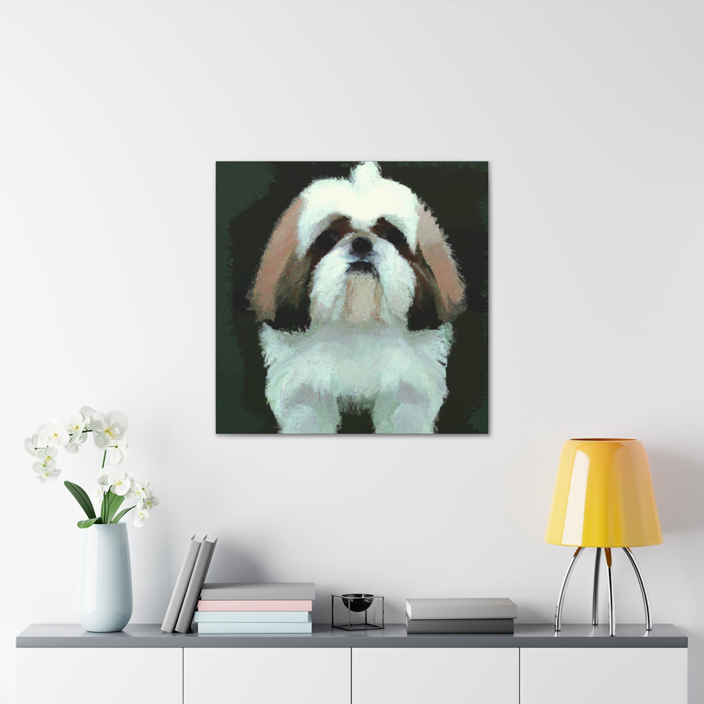 "Joyful Shih Tzu Play" - Canvas