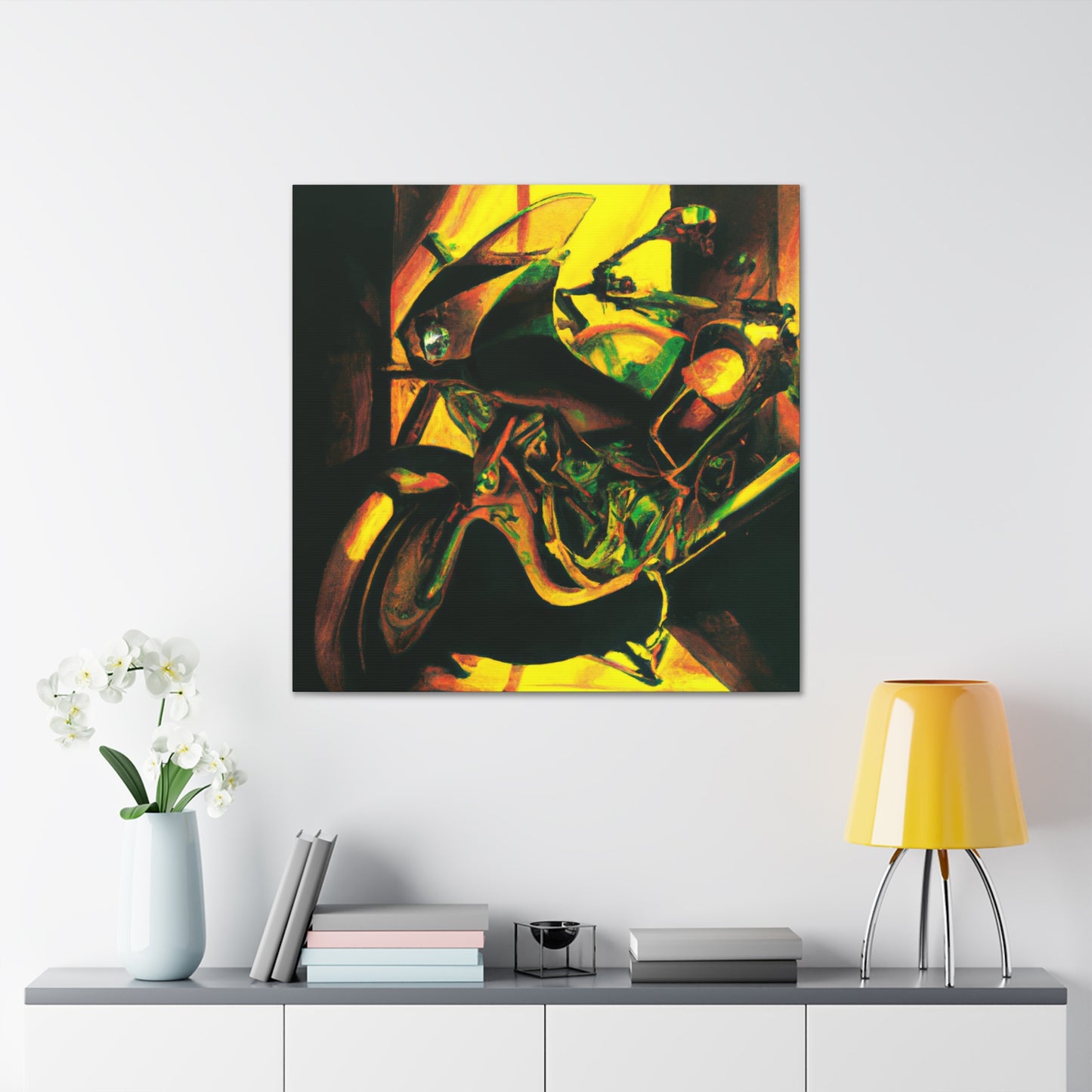 "Taming the Motorcycle Beast" - Canvas