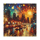 Luminescent Night Metropolis - Canvas