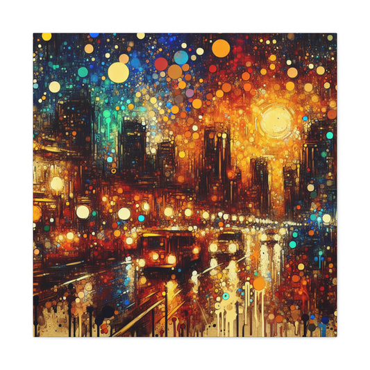 Luminescent Night Metropolis - Canvas