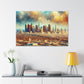 "Cityscape Reflections Transcendent Glow" - Canvas