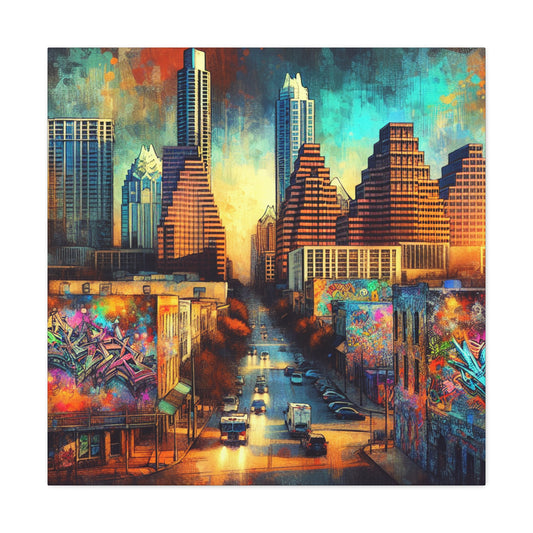 "Vibrant Vintage Austin Vibe" - Canvas