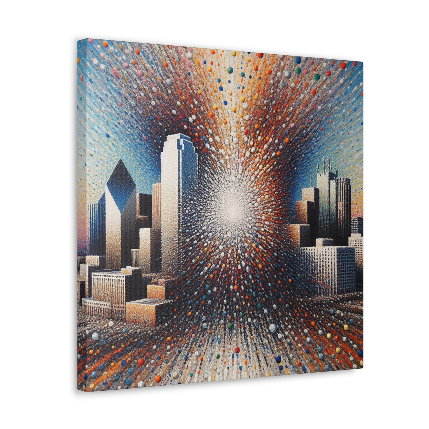 "Dazzling Dallas Dotscape" - Canvas