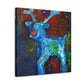 Reindeer in Flight. - Canvas