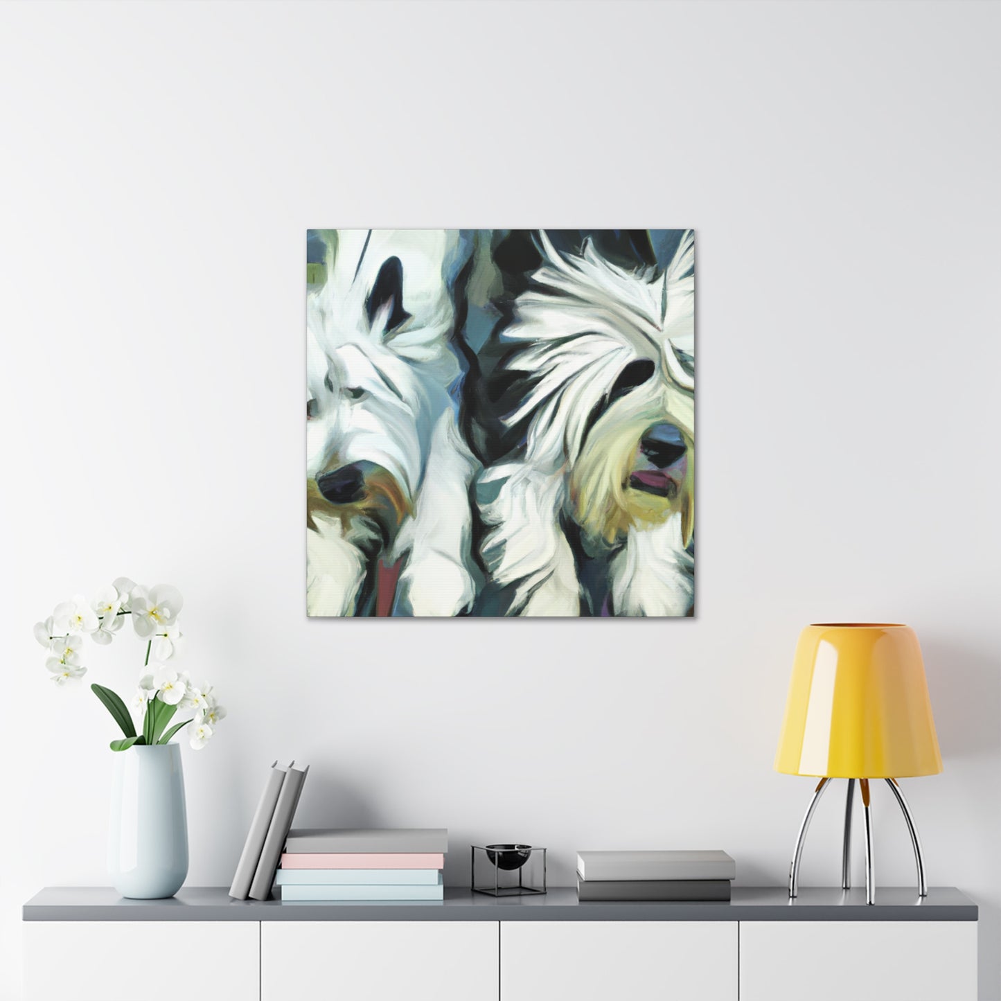 "Old English Sheepdog Dreaming" - Canvas