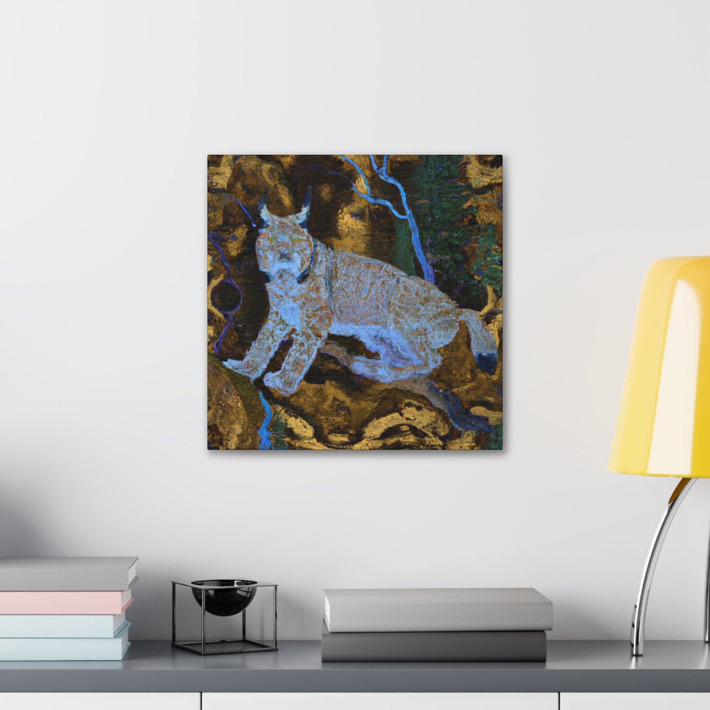 Lynx in Moonlight Glow - Canvas