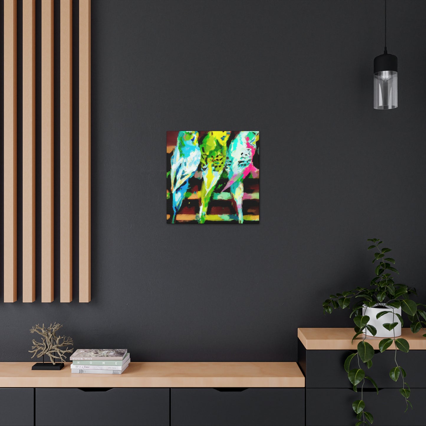 Budgies in Art Deco - Canvas