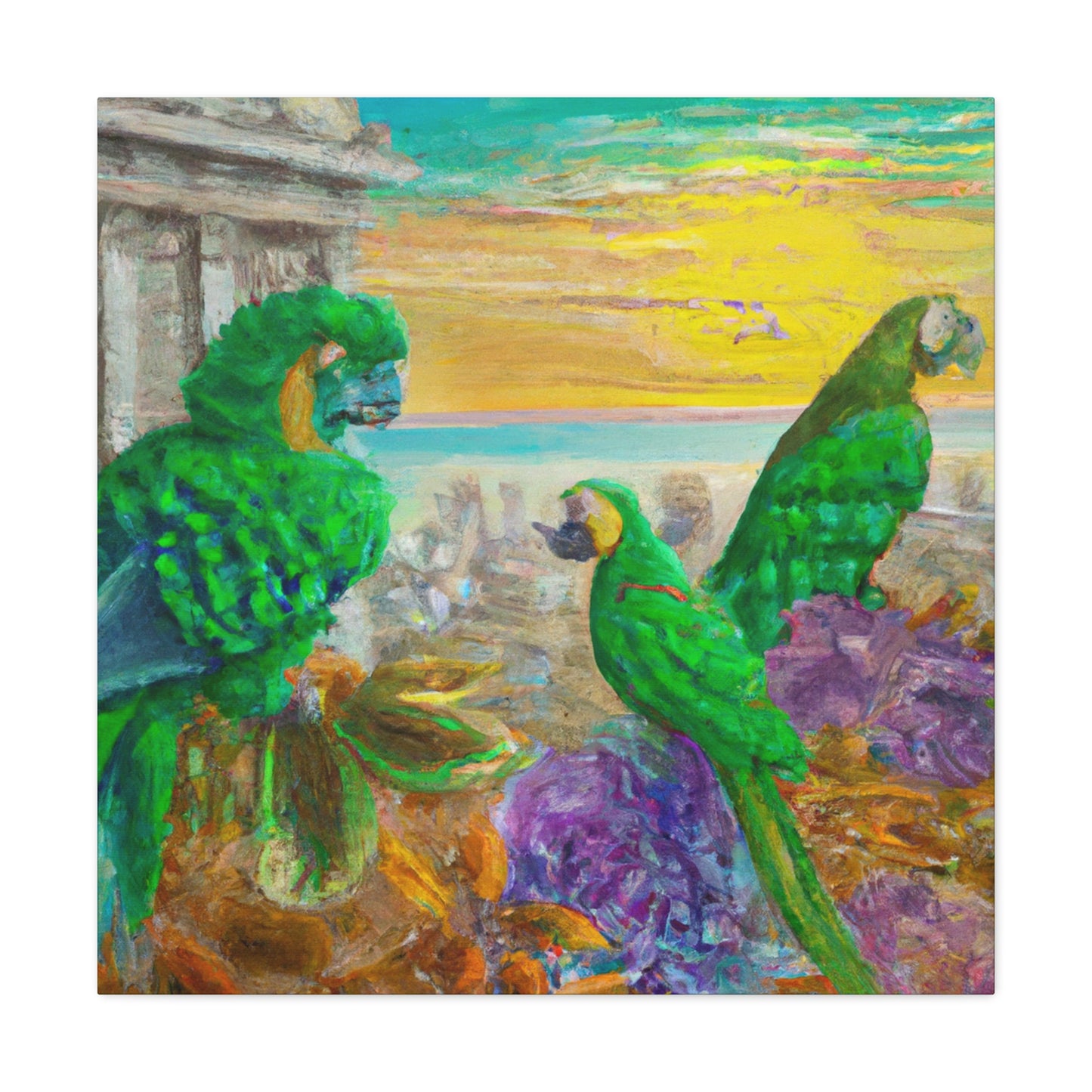 "Amazon Parrots in Splendor" - Canvas