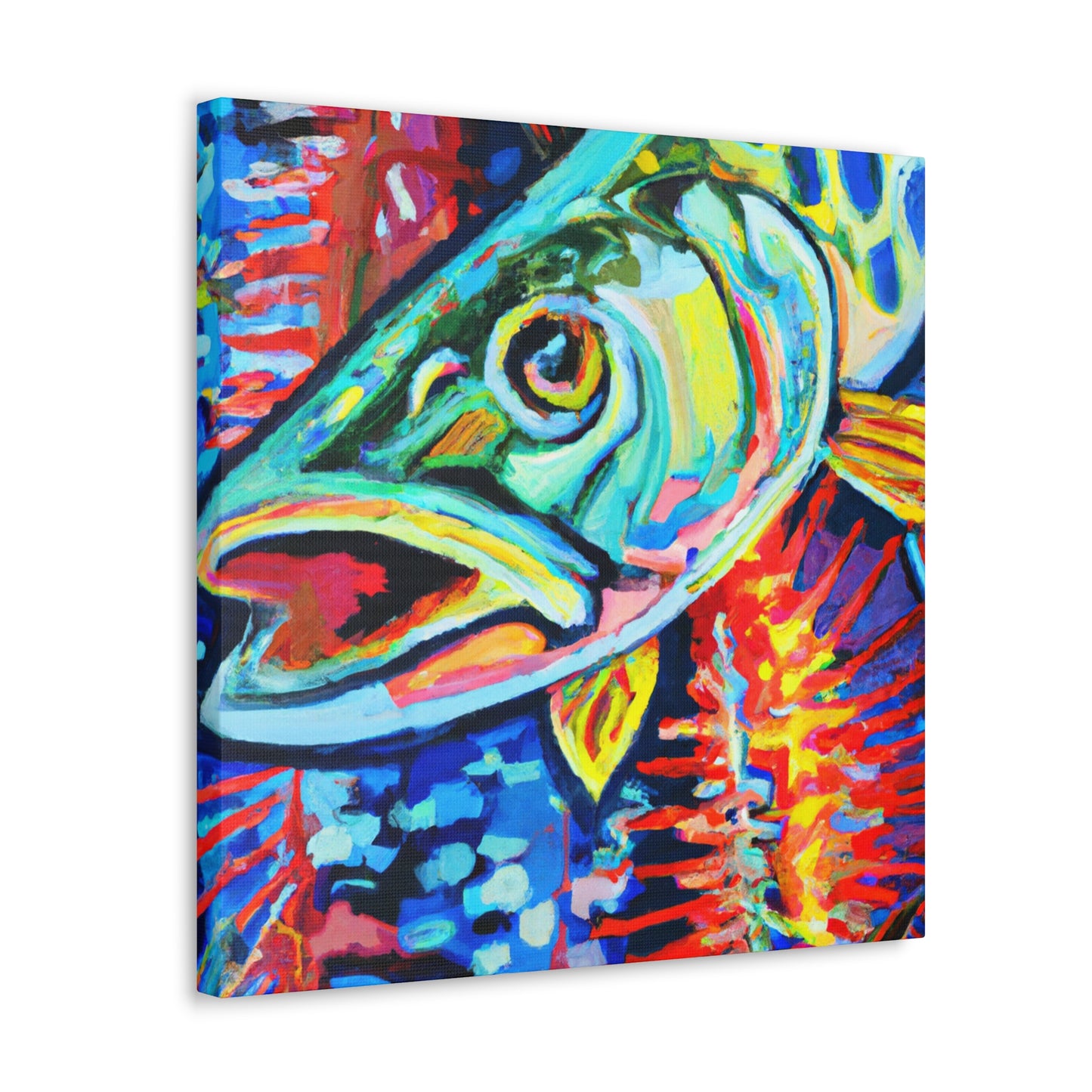 "Pike in Moonlight Aquarium" - Canvas