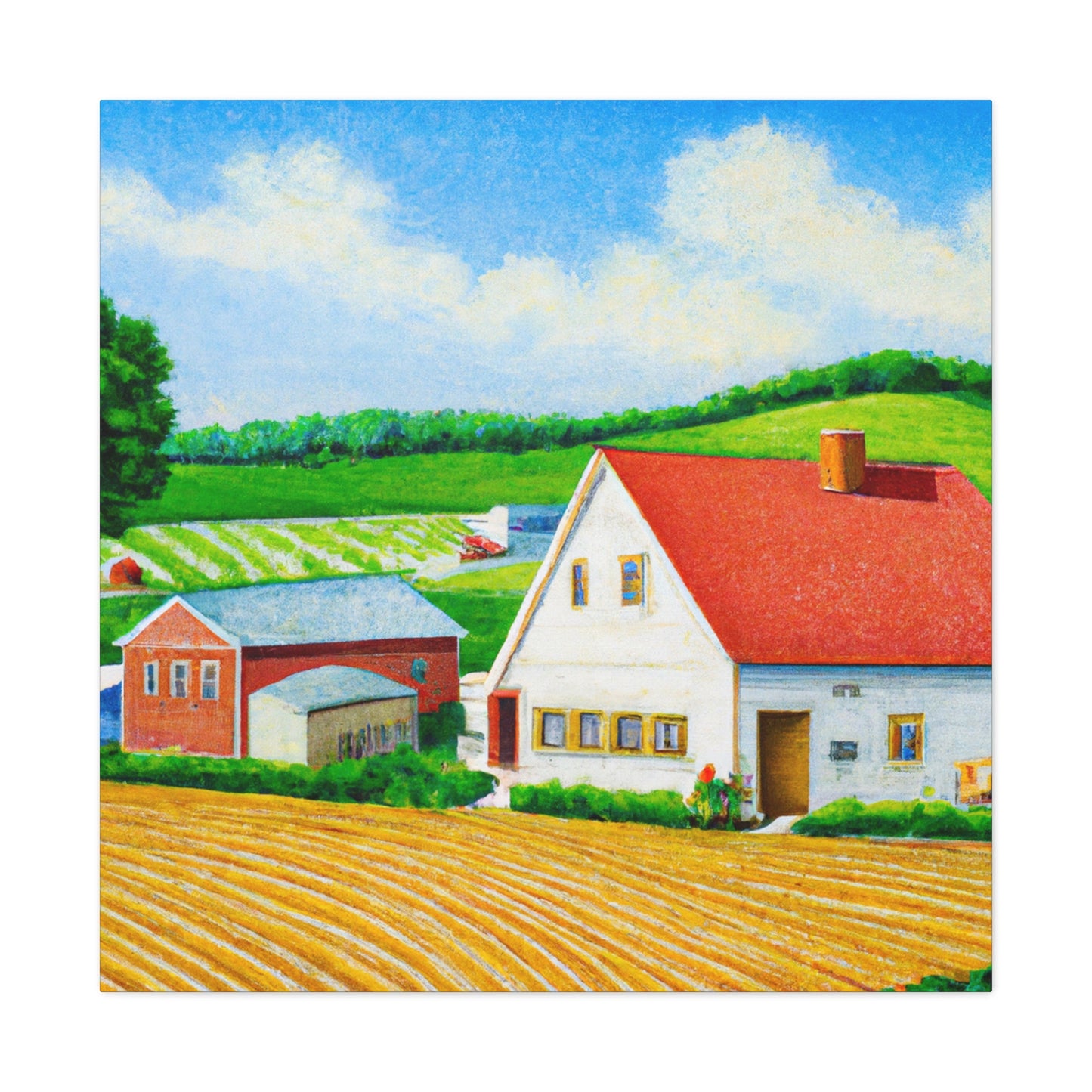 Farmhouse in Sunrise' - Canvas