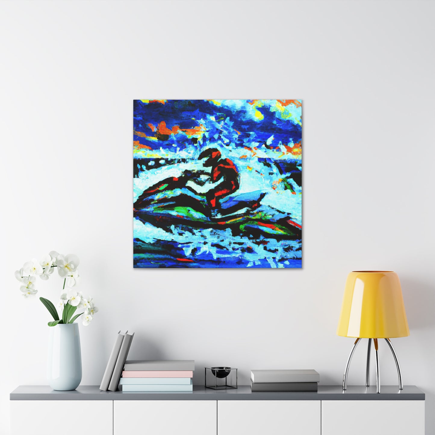 Jet Skiing Expressionism - Canvas