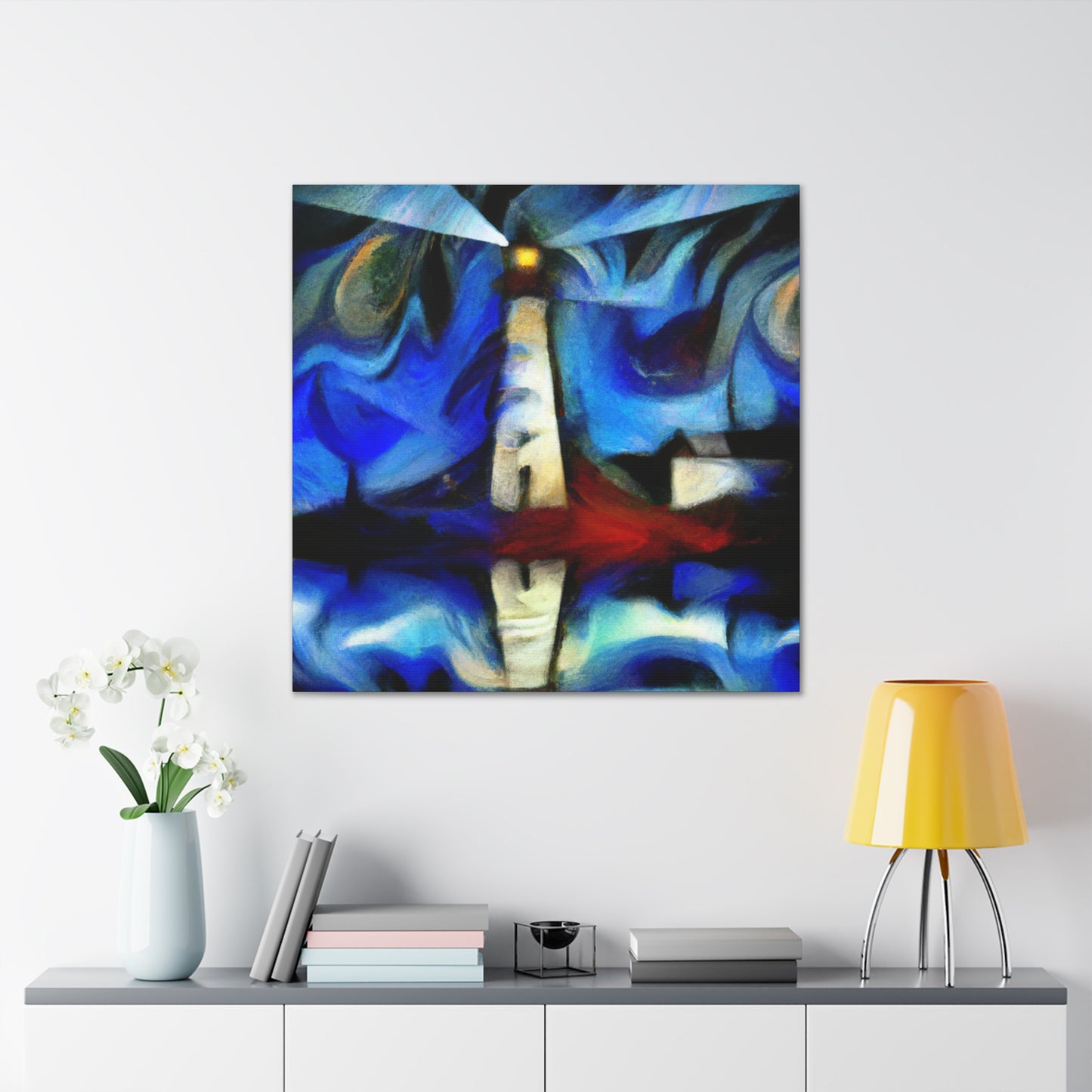 Lighthouse at Nightfall - Canvas