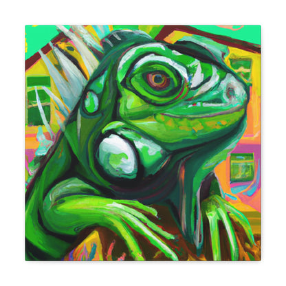 Iguana in Green Hues - Canvas