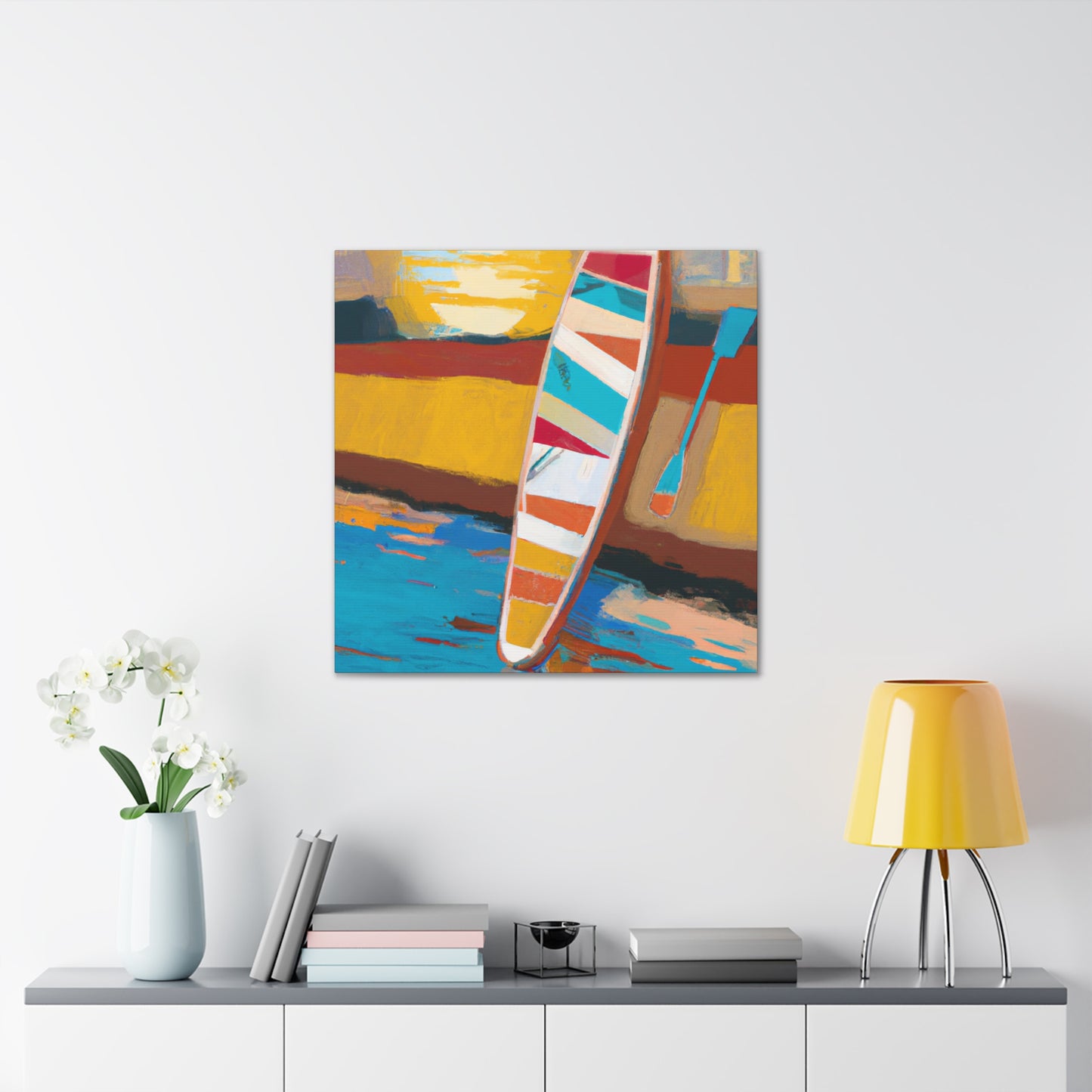 "Paddle Boarding Deco Style" - Canvas