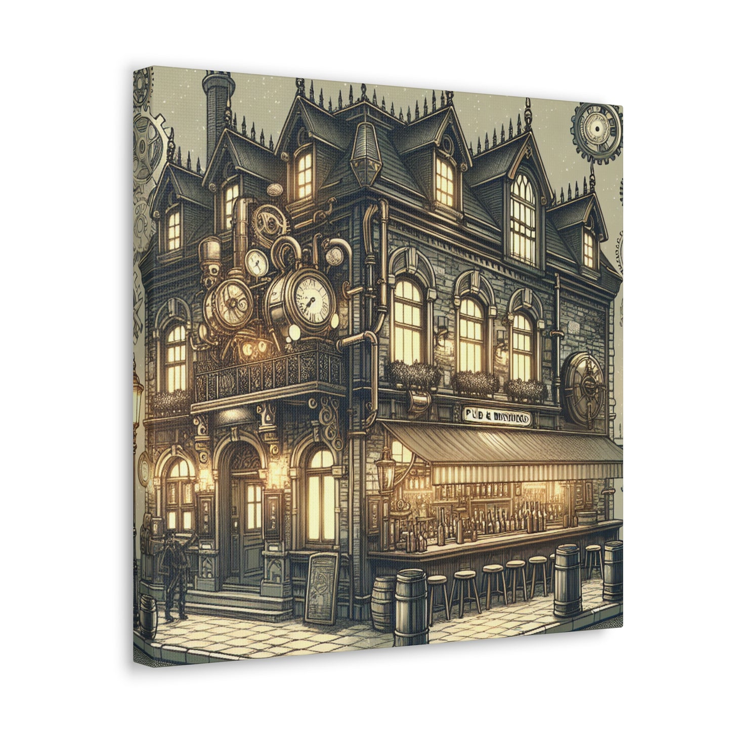 Steamy Alehouse Revelry - Canvas