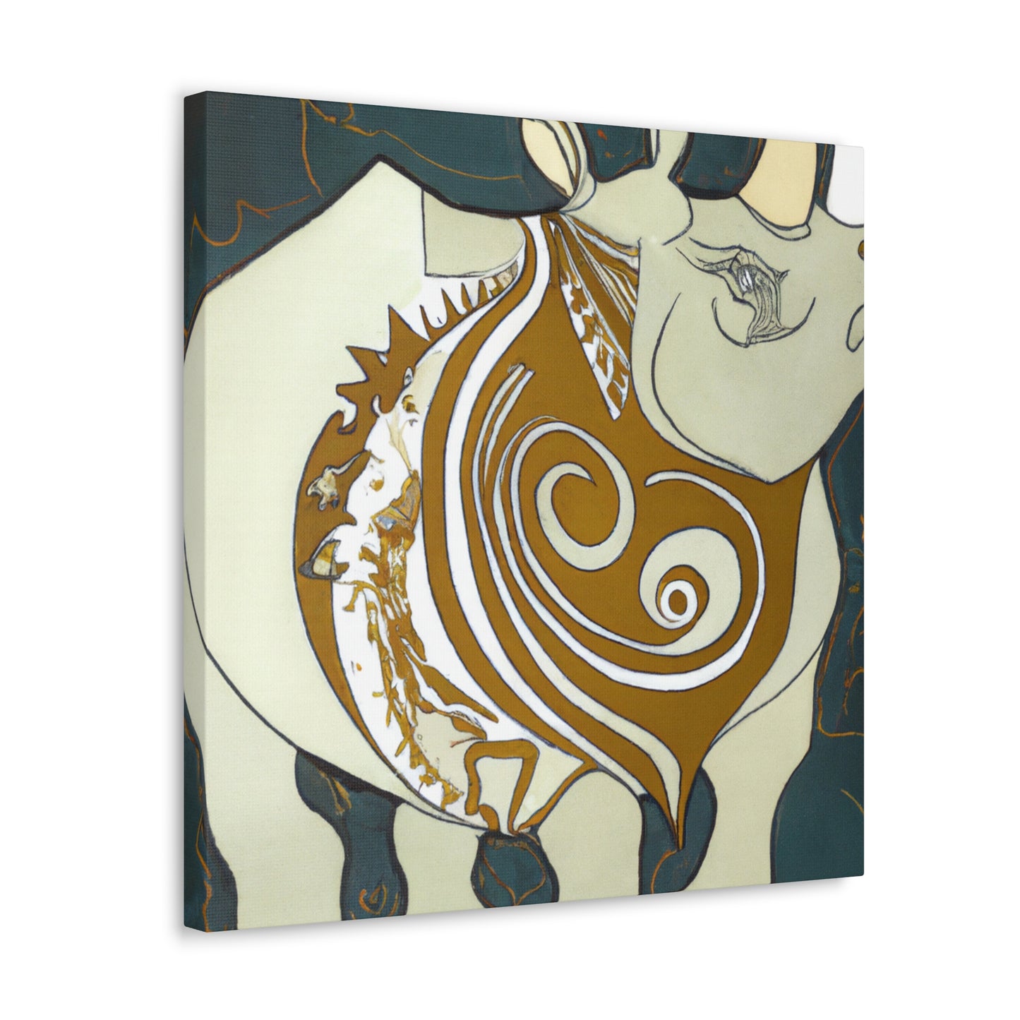 "Majestic Rhinoceros Gaze" - Canvas