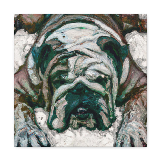 "Bulldog in Blue Hues" - Canvas