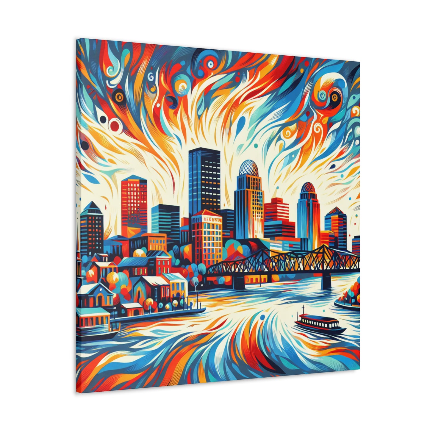 "Colonial Riverfront Charm" - Canvas