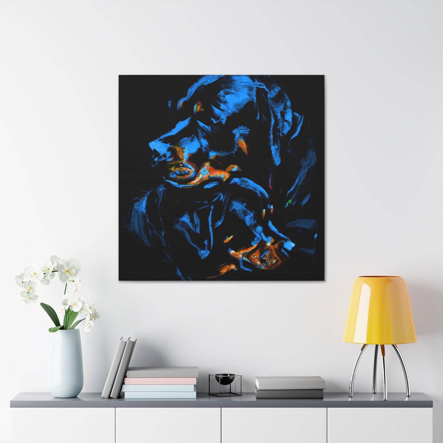 Rottweiler Reflection Study - Canvas