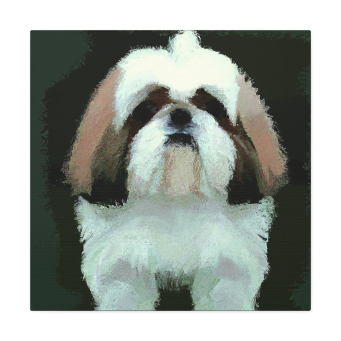 "Joyful Shih Tzu Play" - Canvas