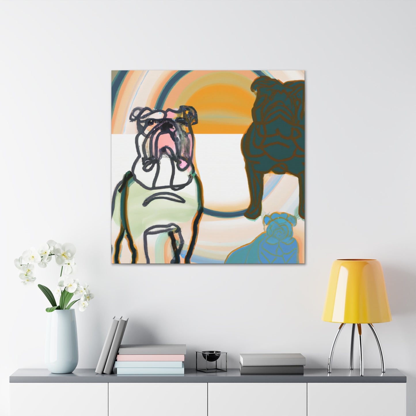 "Surreal Bulldog Dreamscape" - Canvas