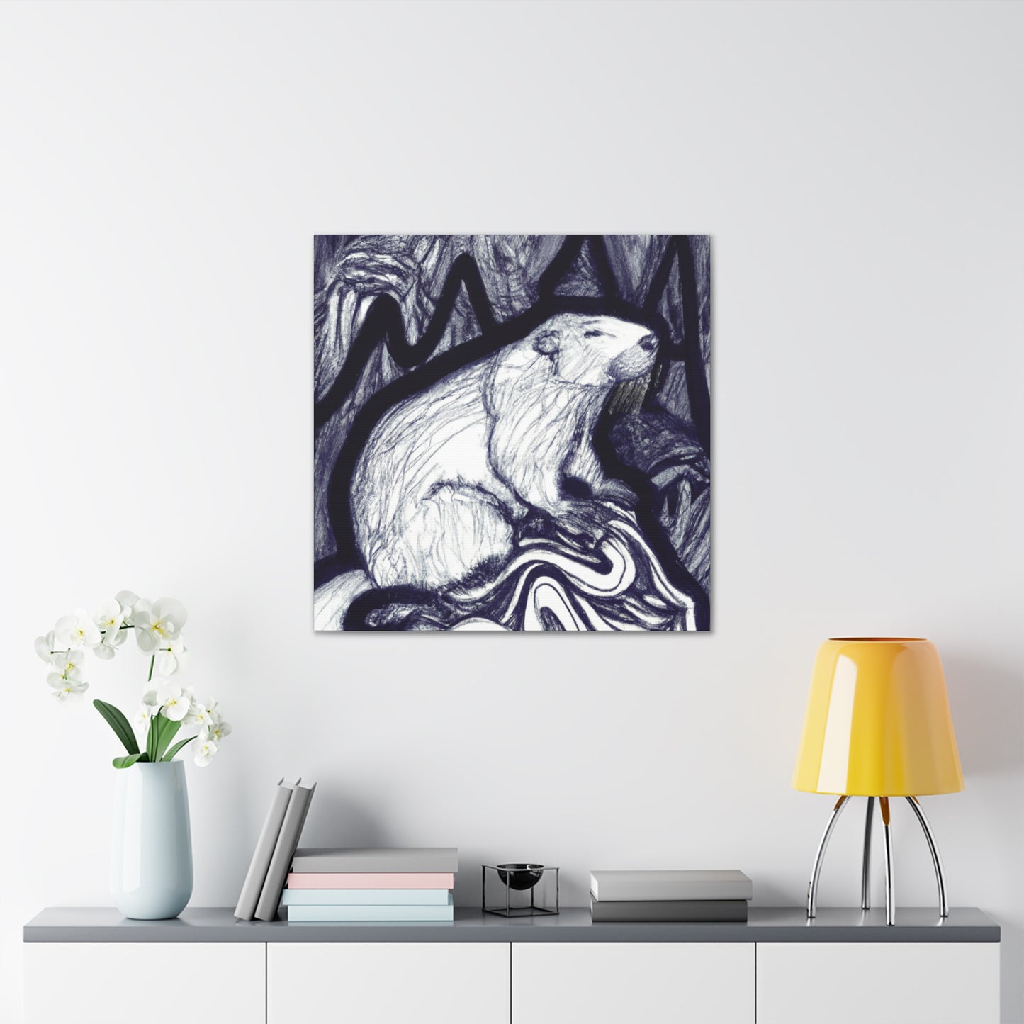 Marmot in Art Nouveau - Canvas