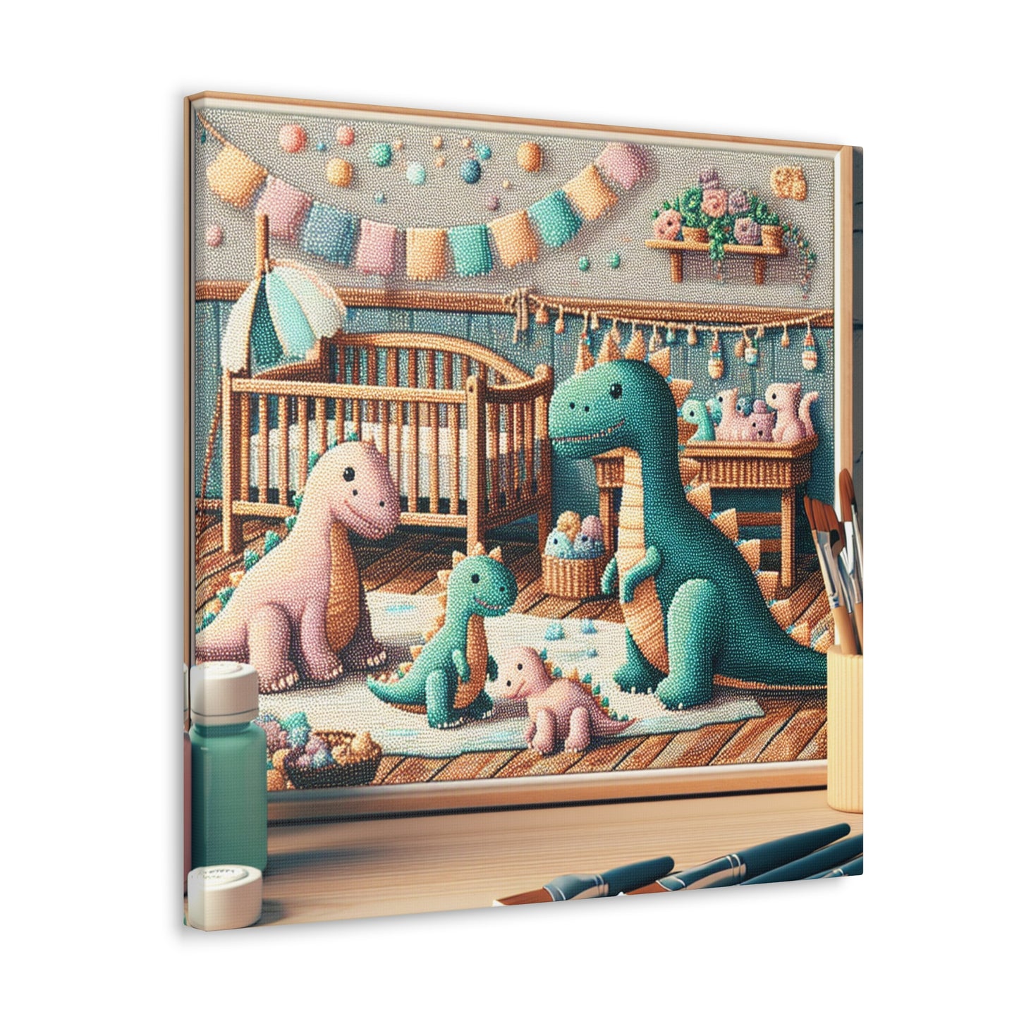 Whimsical Prehistoric Splendor - Canvas