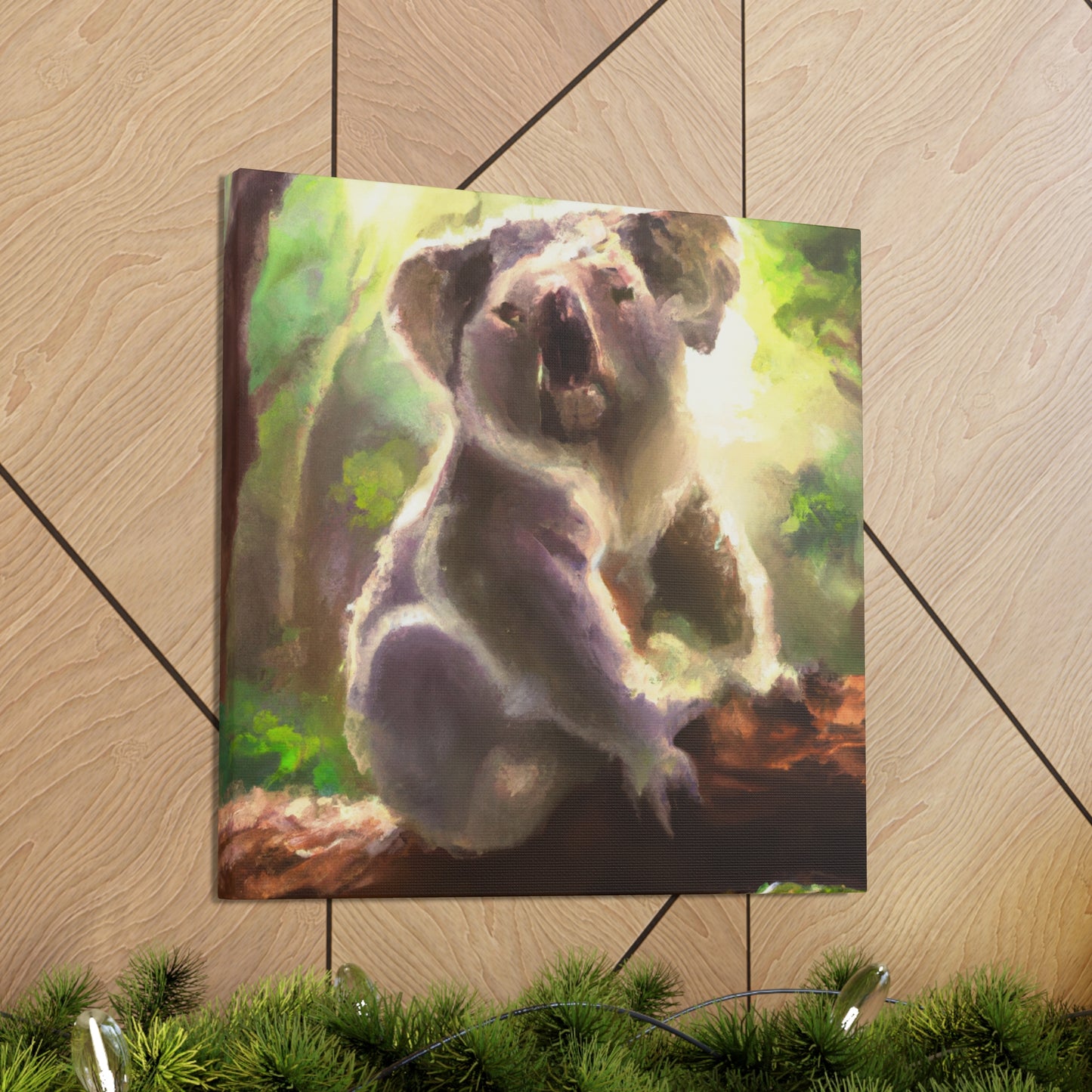 "Koala Sleepy Embrace" - Canvas