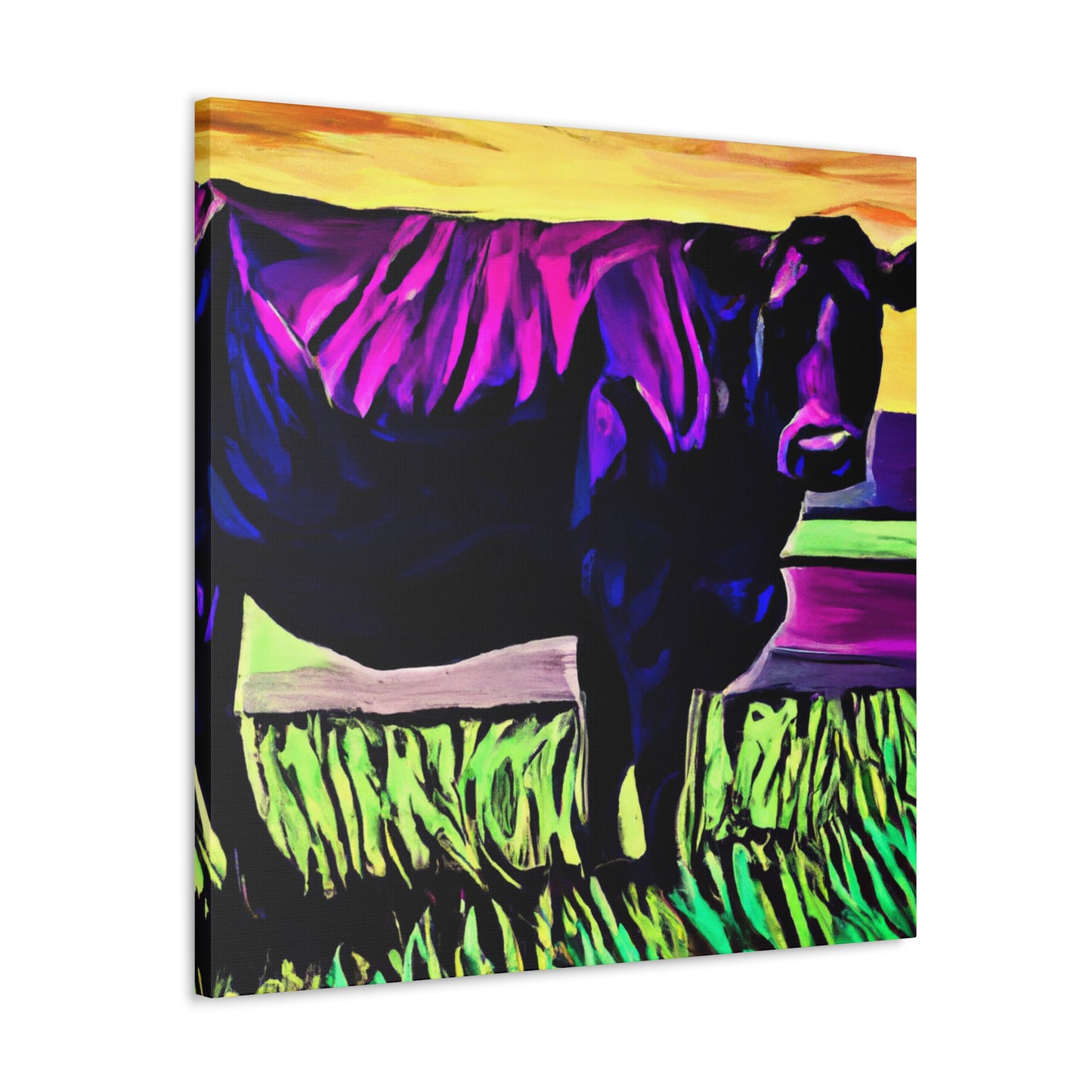 "Herd of Black Angus" - Canvas