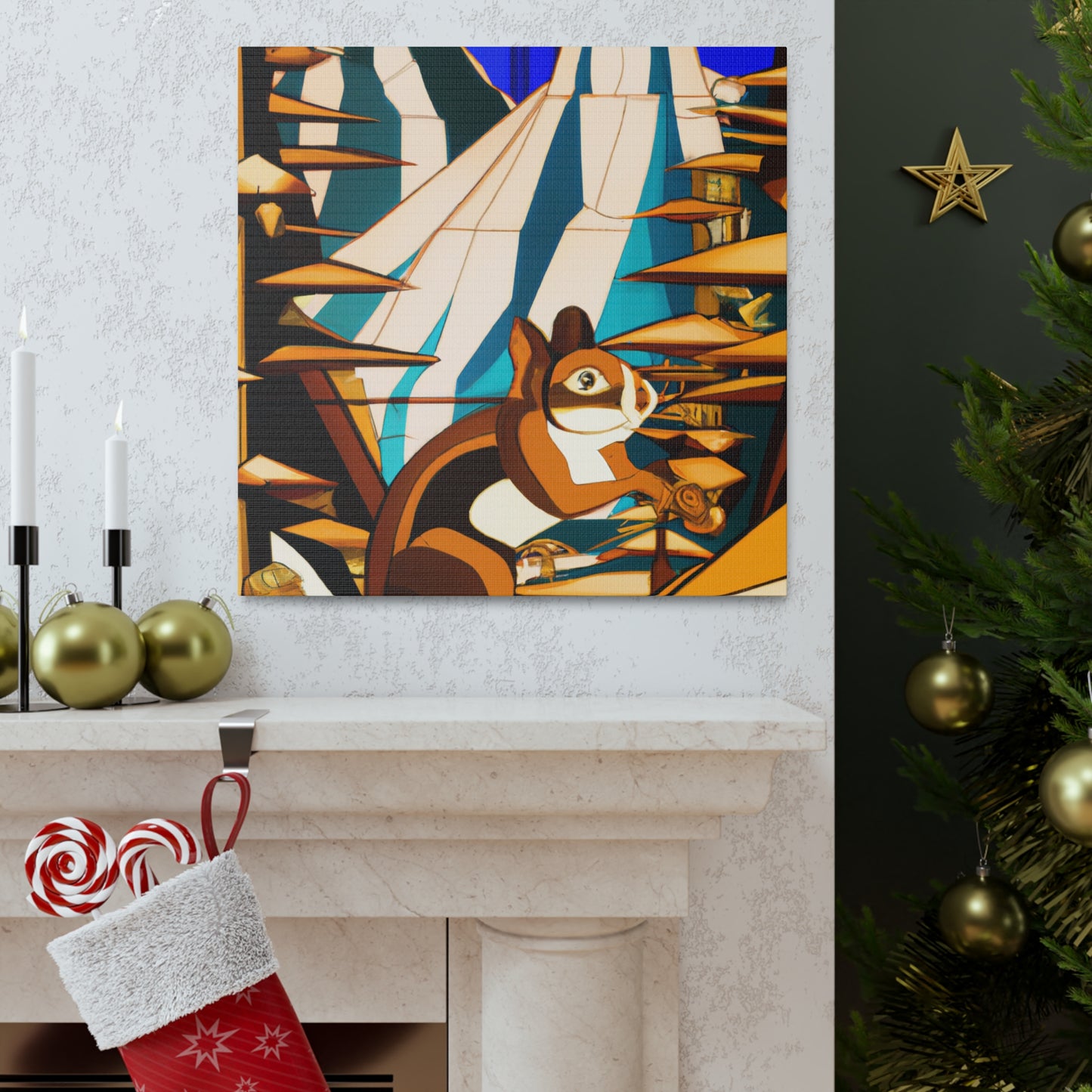 "Chipmunk's Deco Dance" - Canvas