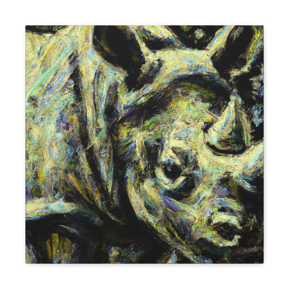 Indian Rhinoceros Impressionism - Canvas