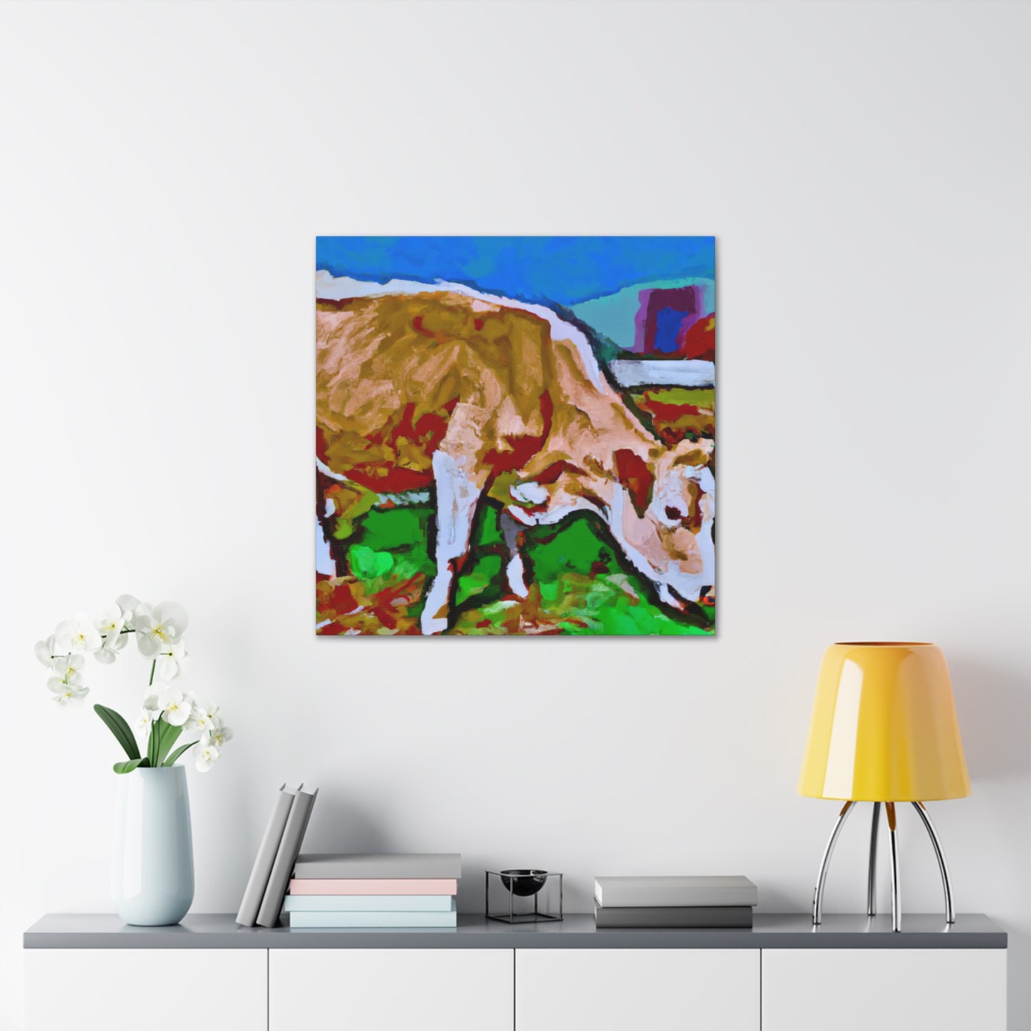 "Jersey Cow Silhouette" - Canvas