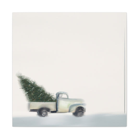 "Christmas Tree Freight Haul" - Canvas