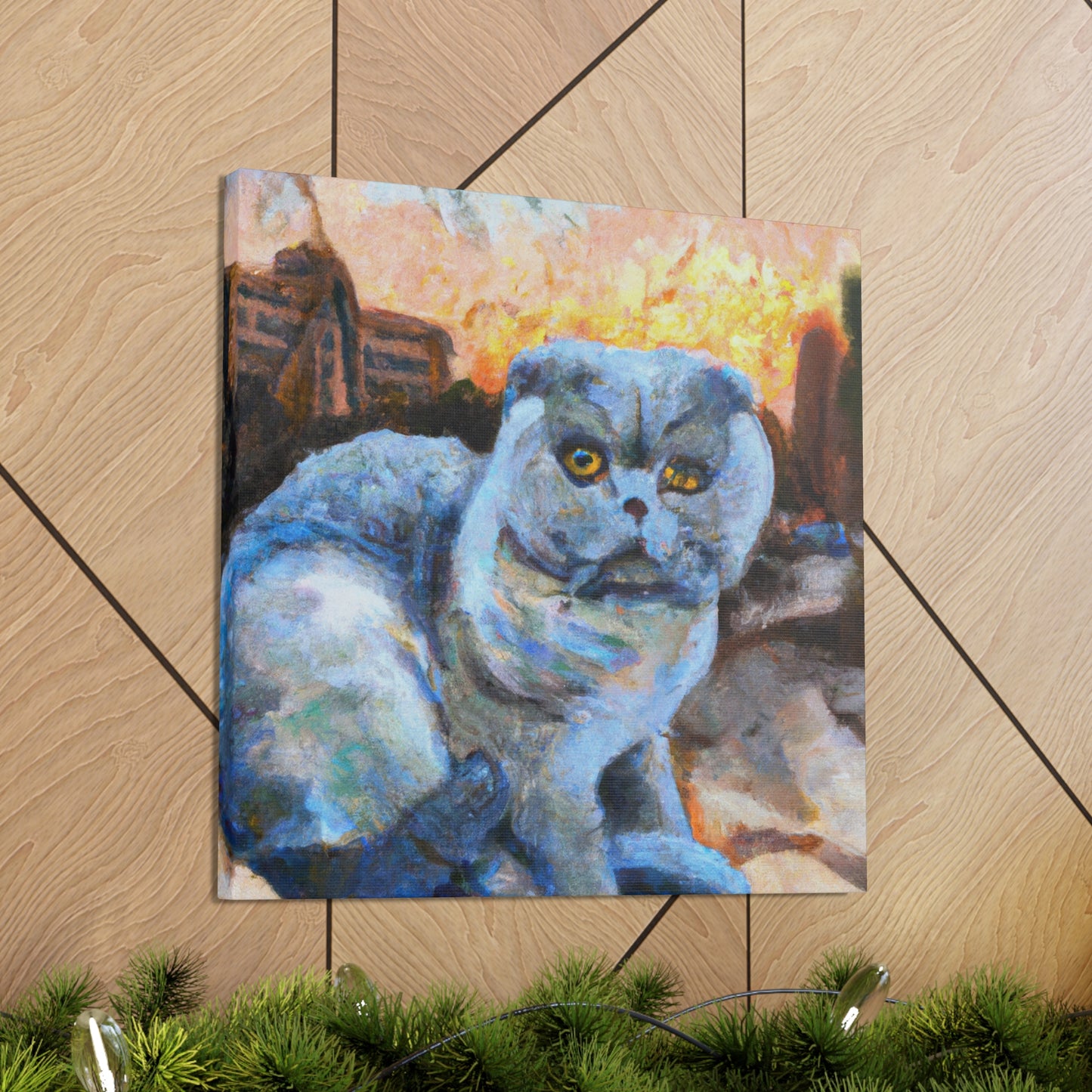 Feline Contemplation Expression - Canvas