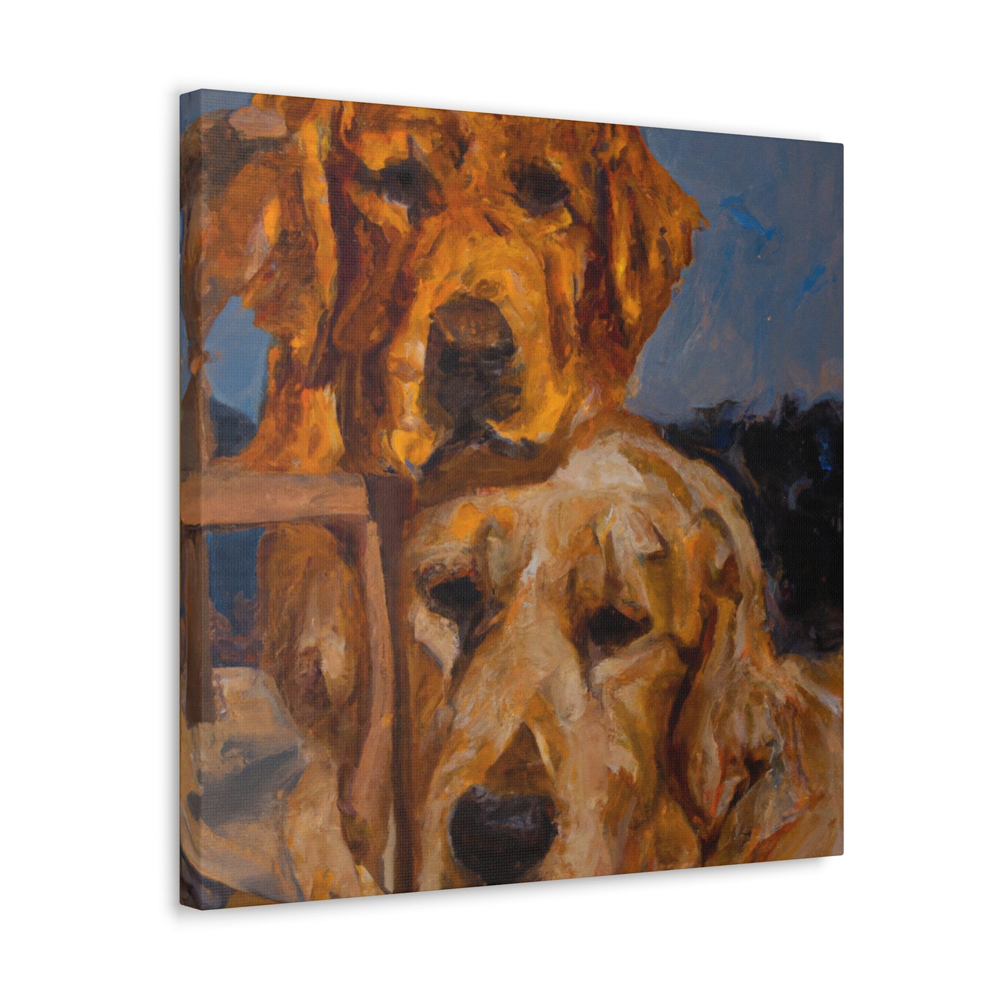 "Golden Retriever Wonderland" - Canvas