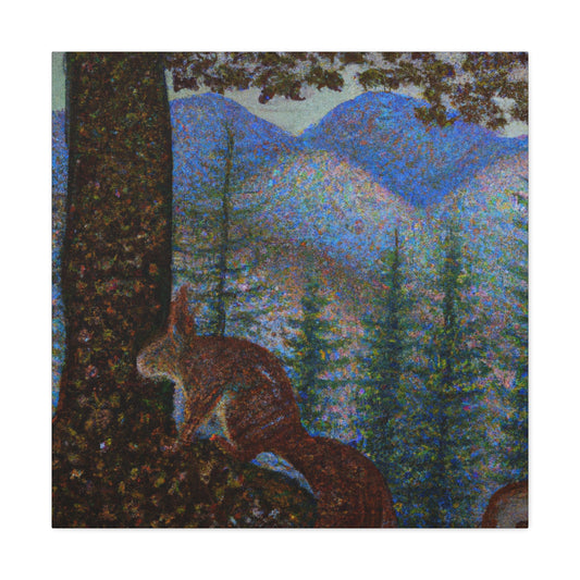 Squirrel's Pointillism Dream - Canvas