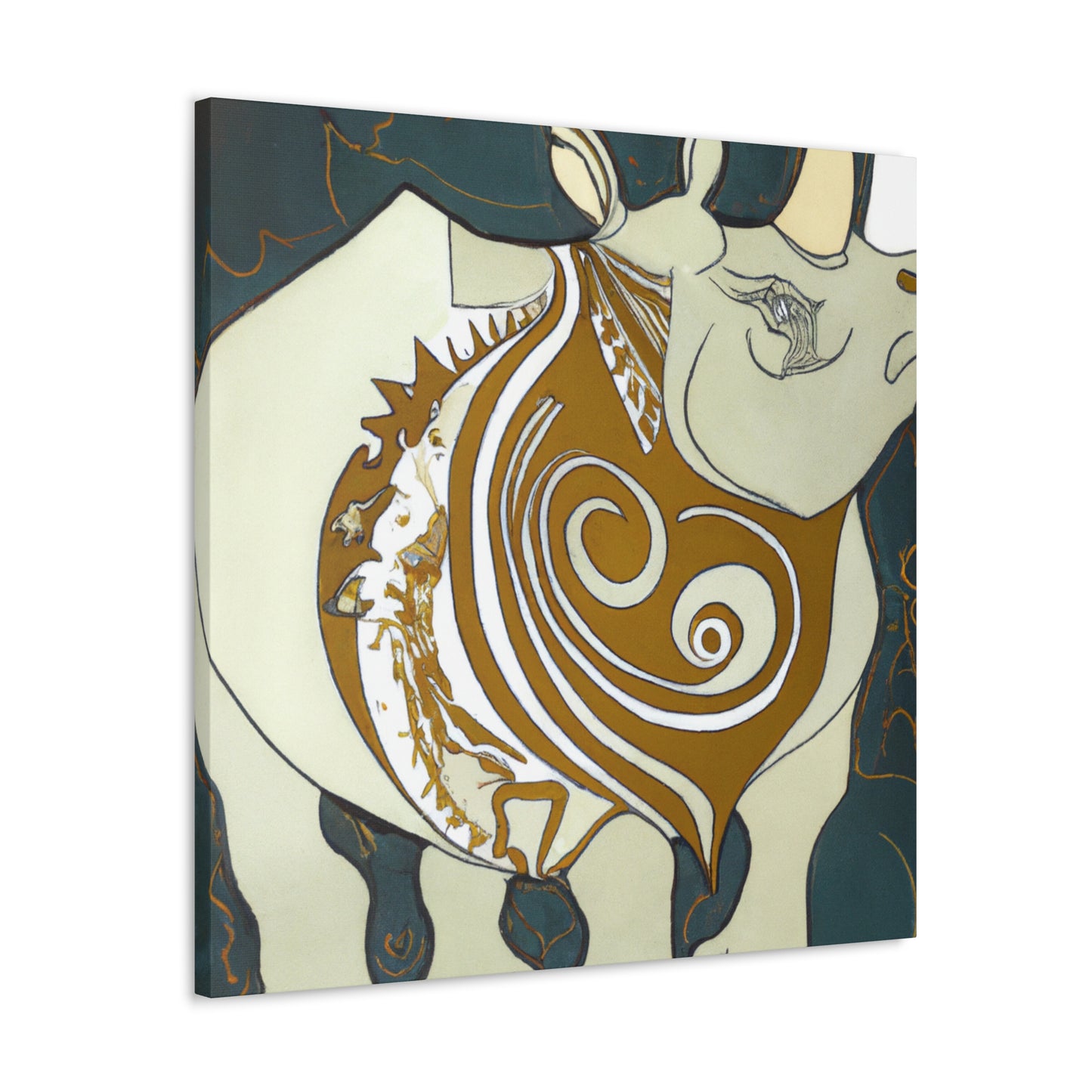 "Majestic Rhinoceros Gaze" - Canvas